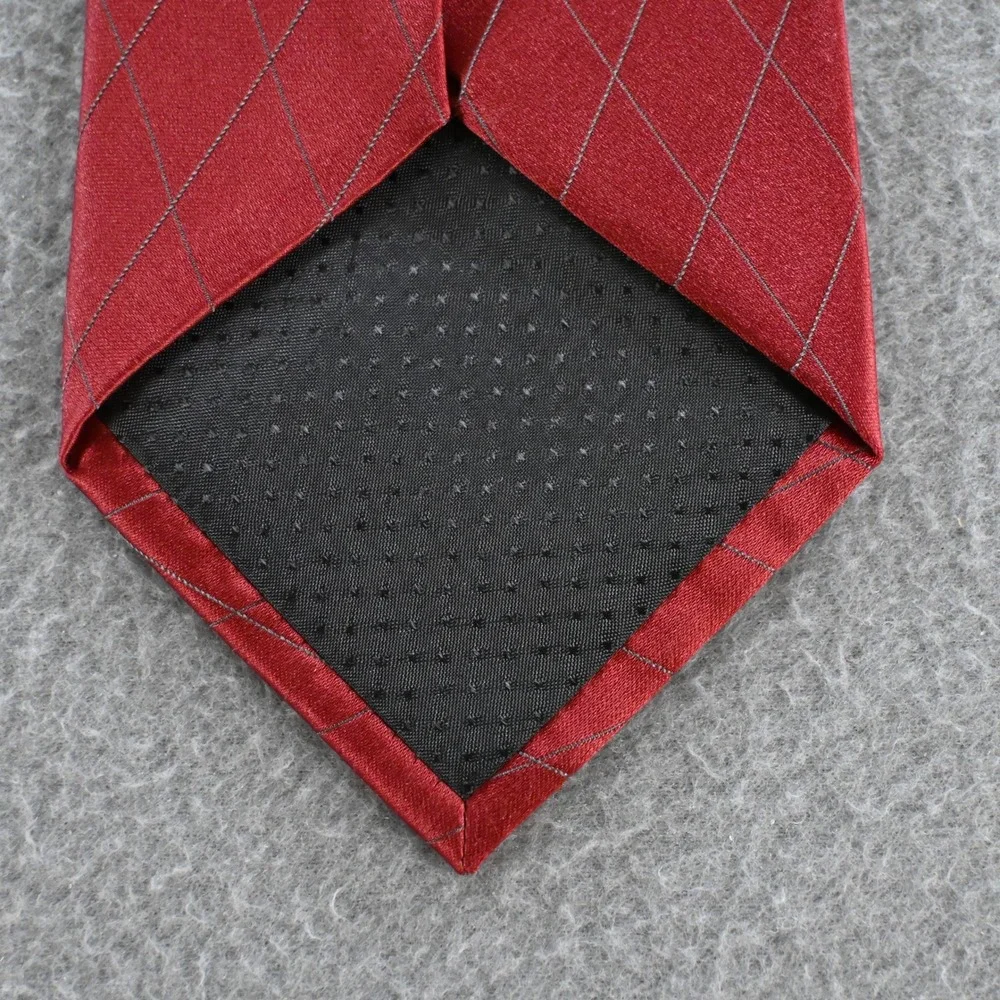 Geoffrey Beene Mens Diamond Grid Silk Necktie OS‎ Red